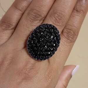 925 Black Spinel Ring.